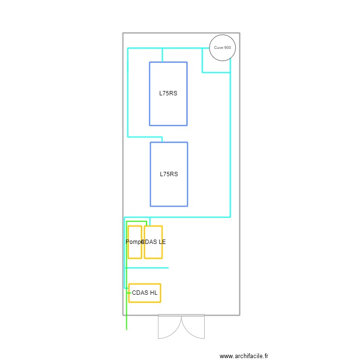 AIA 75RS. Plan de 6 pièces et 36 m2