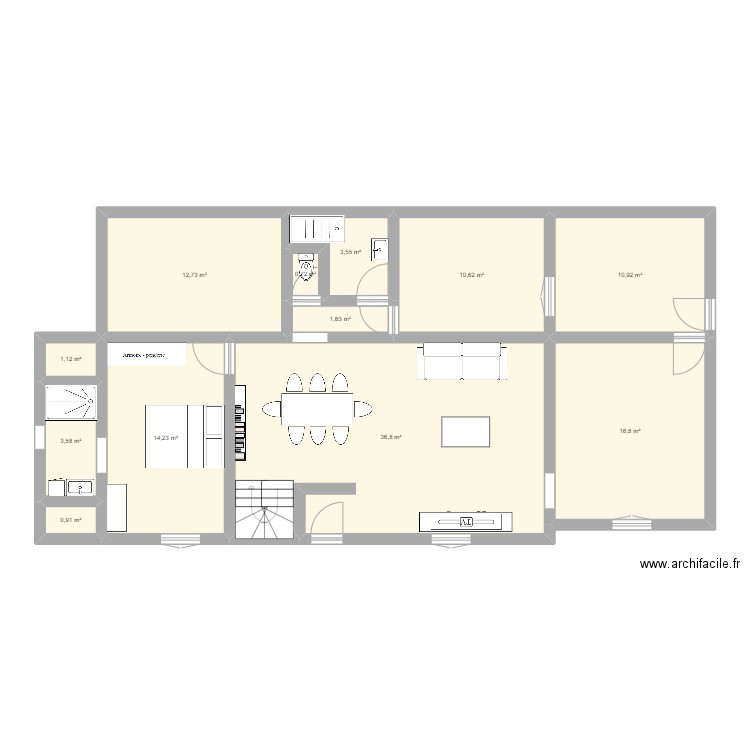 breil. Plan de 12 pièces et 114 m2