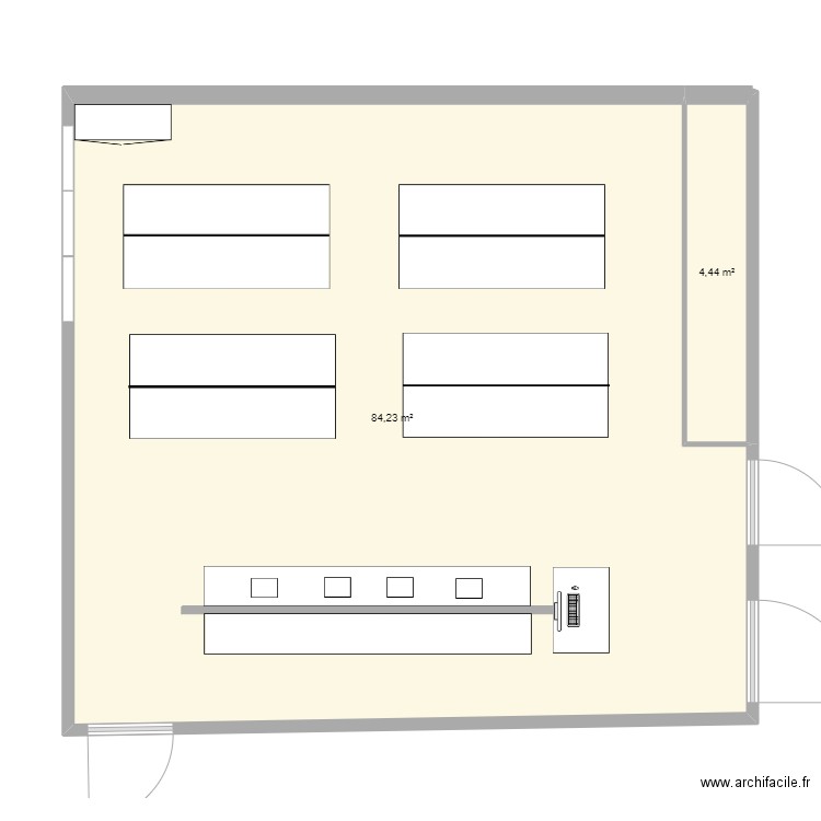 michaelis. Plan de 2 pièces et 89 m2