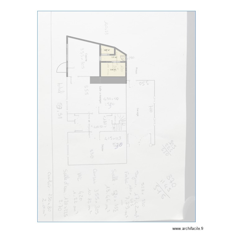 Cuisine2. Plan de 3 pièces et 5 m2