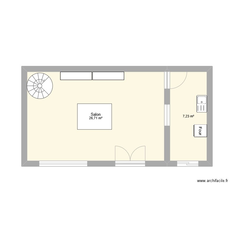 BC 2 appli 2. Plan de 2 pièces et 34 m2