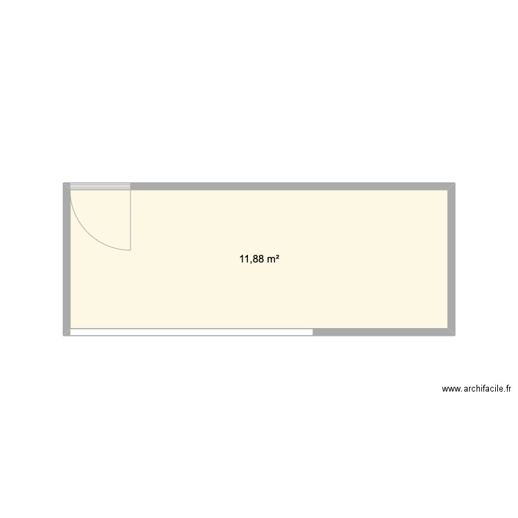 Container Chevry. Plan de 1 pièce et 12 m2