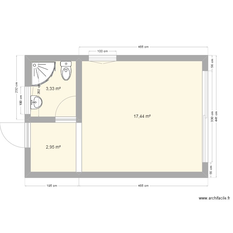 MODULE 30m². Plan de 3 pièces et 24 m2