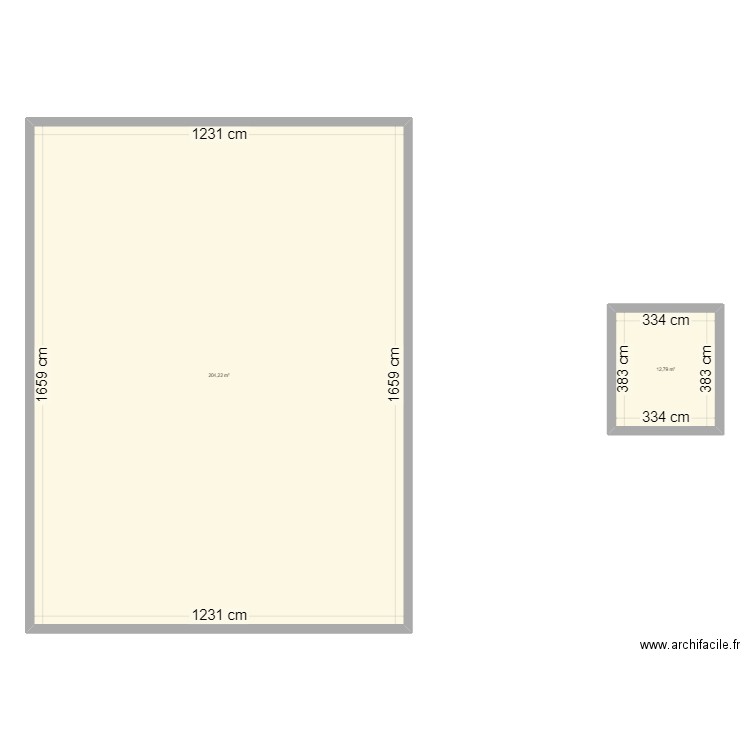 91630. Plan de 2 pièces et 217 m2