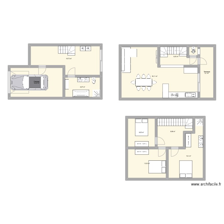 Ronchin AprsTravaux. Plan de 11 pièces et 146 m2