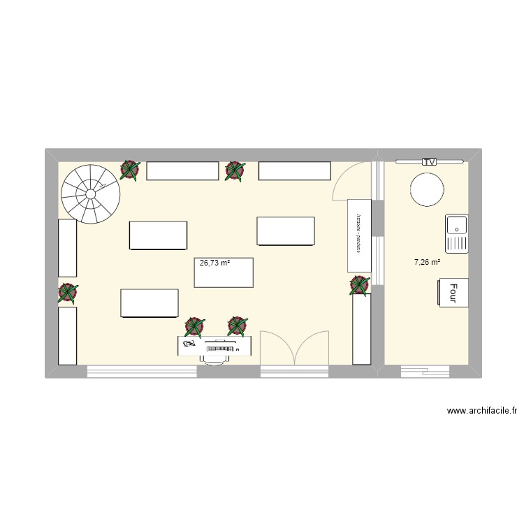 arno. Plan de 2 pièces et 34 m2