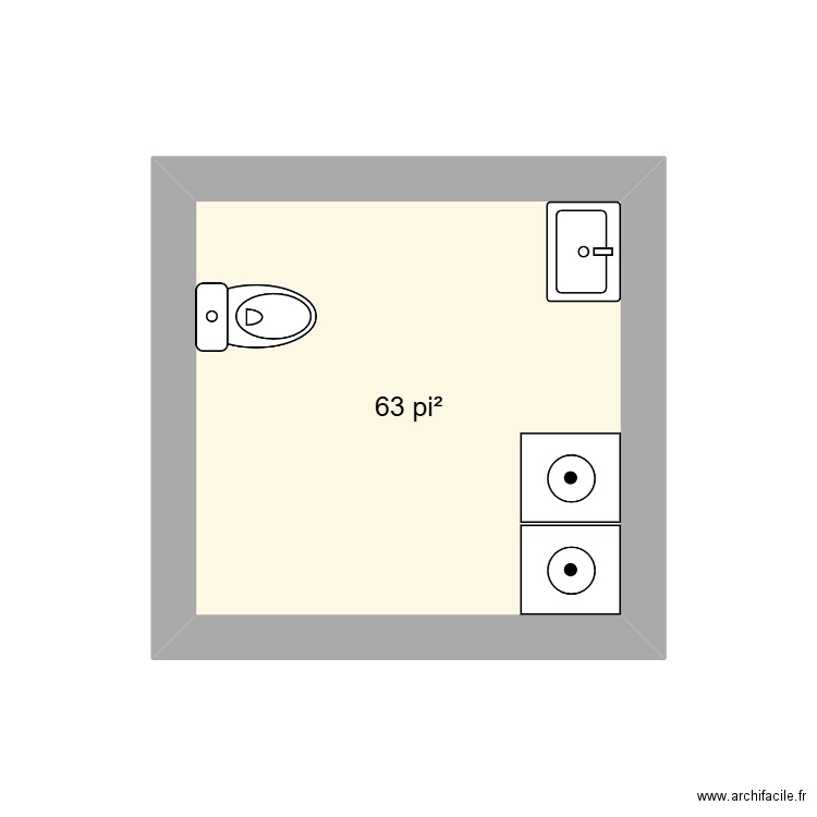 salle lavage stéphane. Plan de 1 pièce et 6 m2