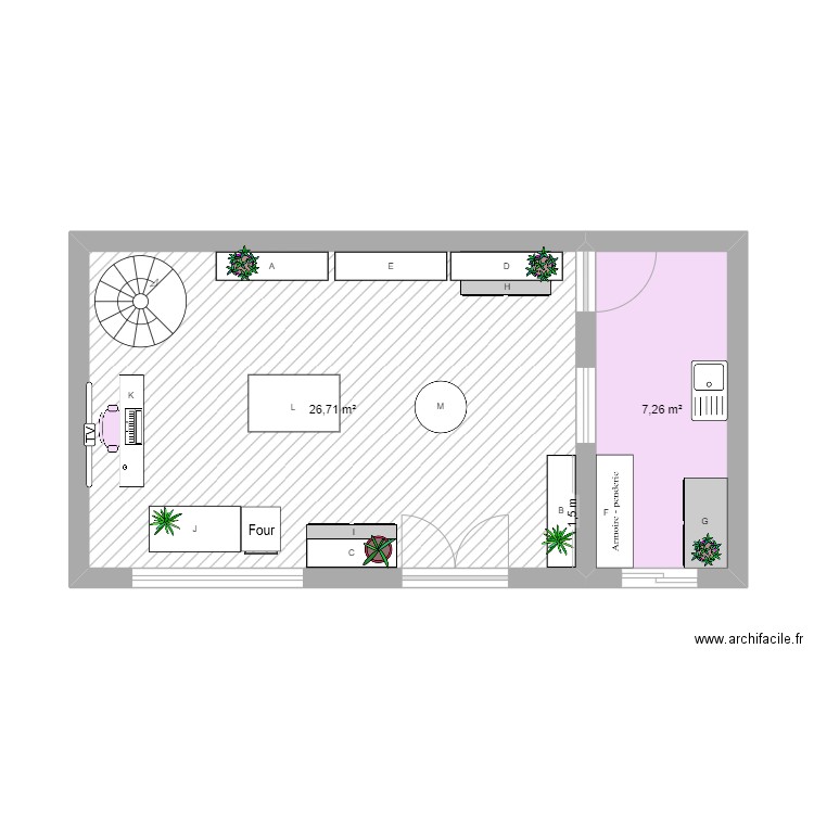 plan mag ex p70. Plan de 2 pièces et 34 m2