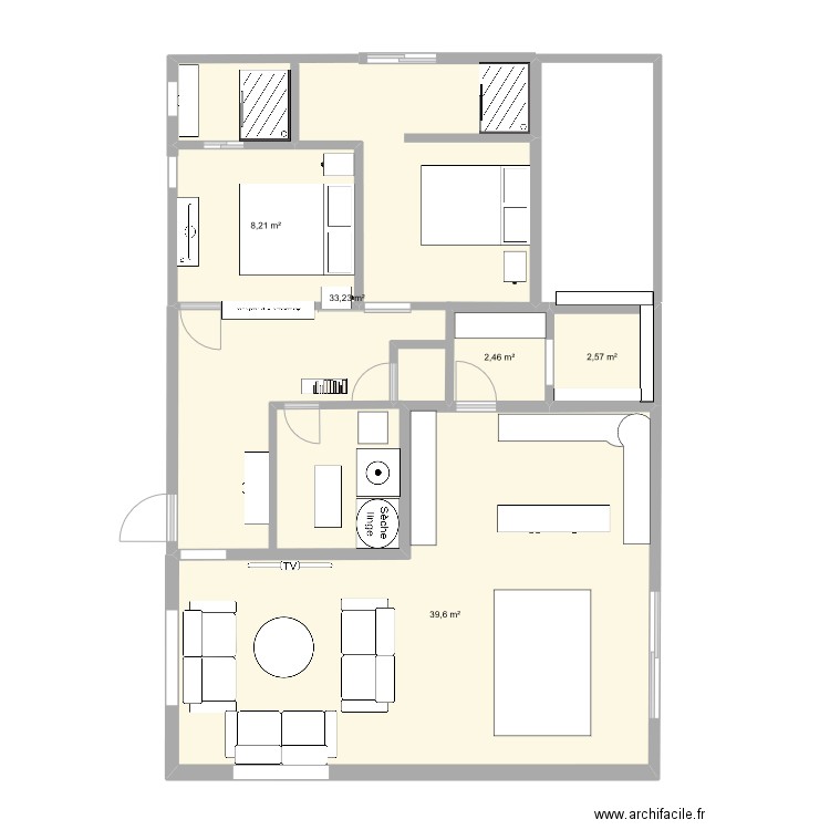 futur maison Farida. Plan de 5 pièces et 86 m2