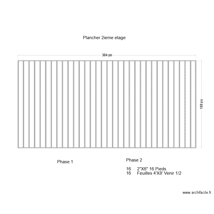 2 ieme plancher 16X32 Aout. Plan de 0 pièce et 0 m2