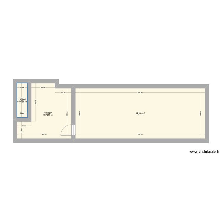 Appartement. Plan de 3 pièces et 42 m2