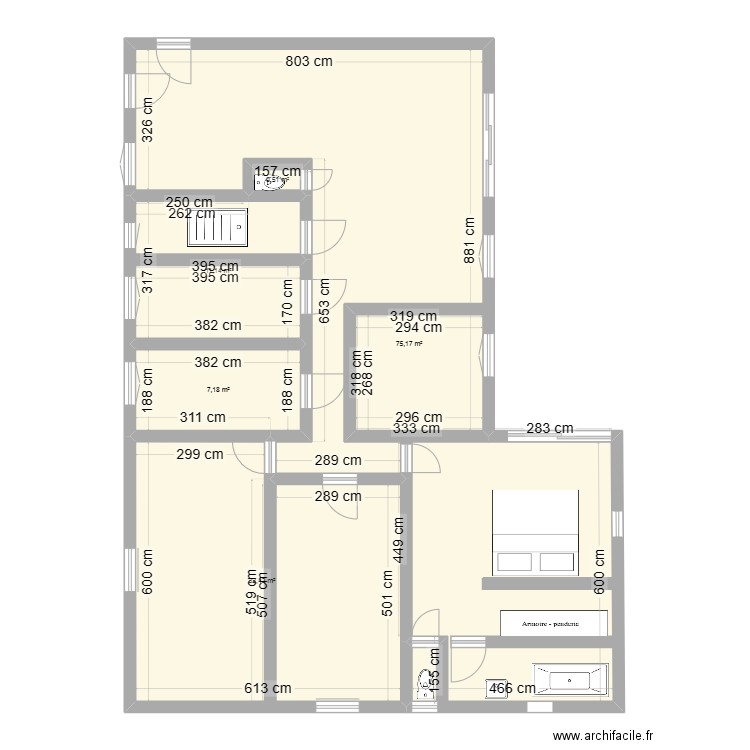 maison. Plan de 5 pièces et 126 m2