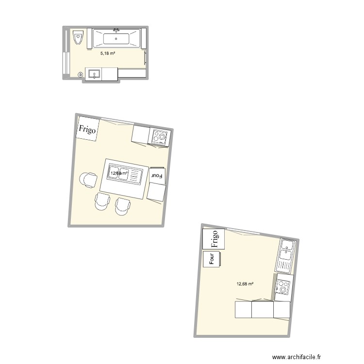 appt l'isle adam. Plan de 3 pièces et 31 m2