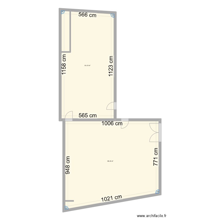 nouvelle ludo rdg. Plan de 2 pièces et 151 m2