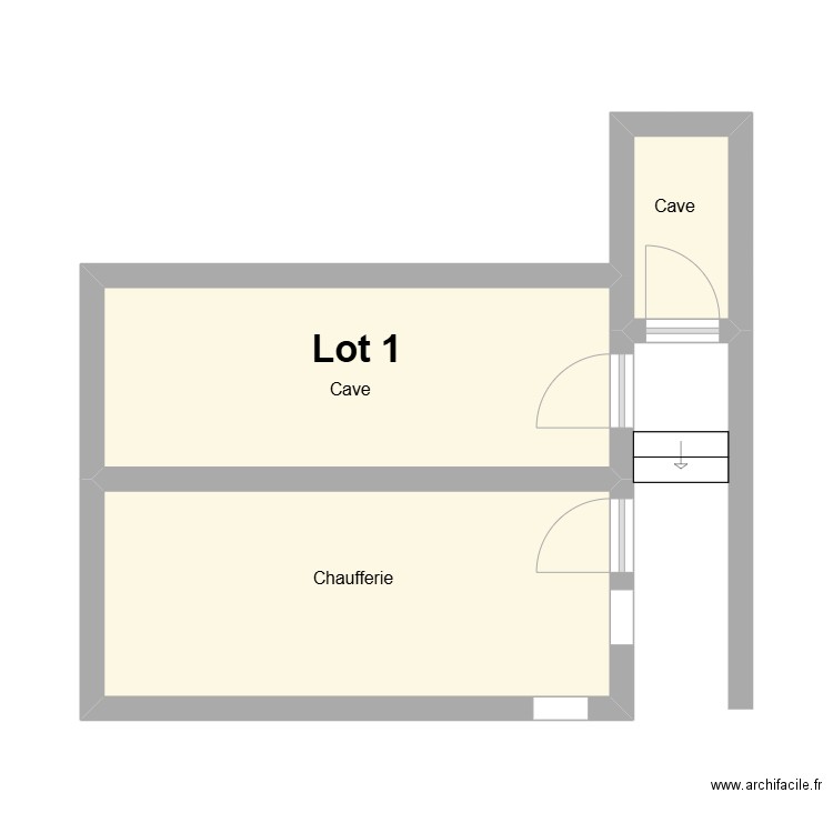 Sous-sol lot 1 giez. Plan de 3 pièces et 25 m2