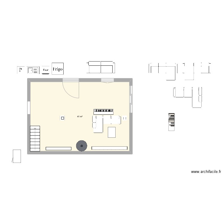 Maison . Plan de 1 pièce et 41 m2