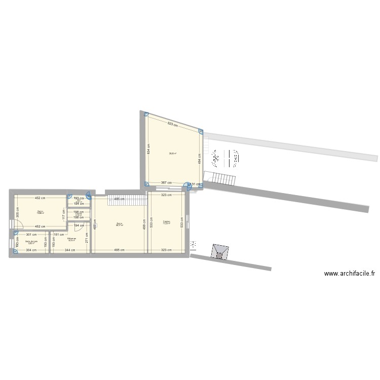 plan maconerie fini. Plan de 17 pièces et 178 m2