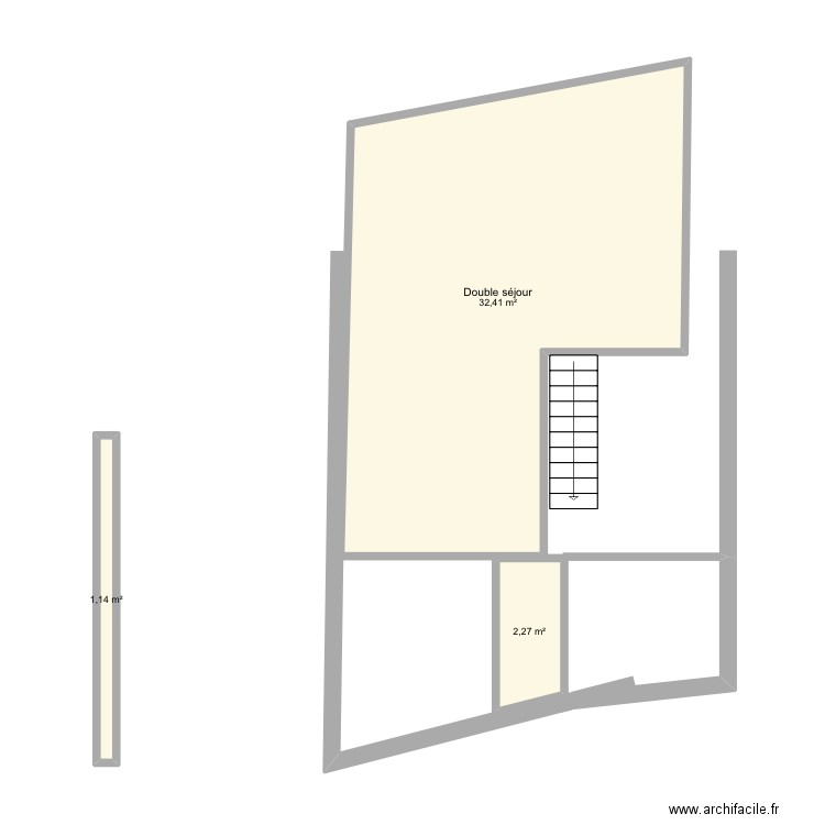 Vigneron . Plan de 3 pièces et 36 m2