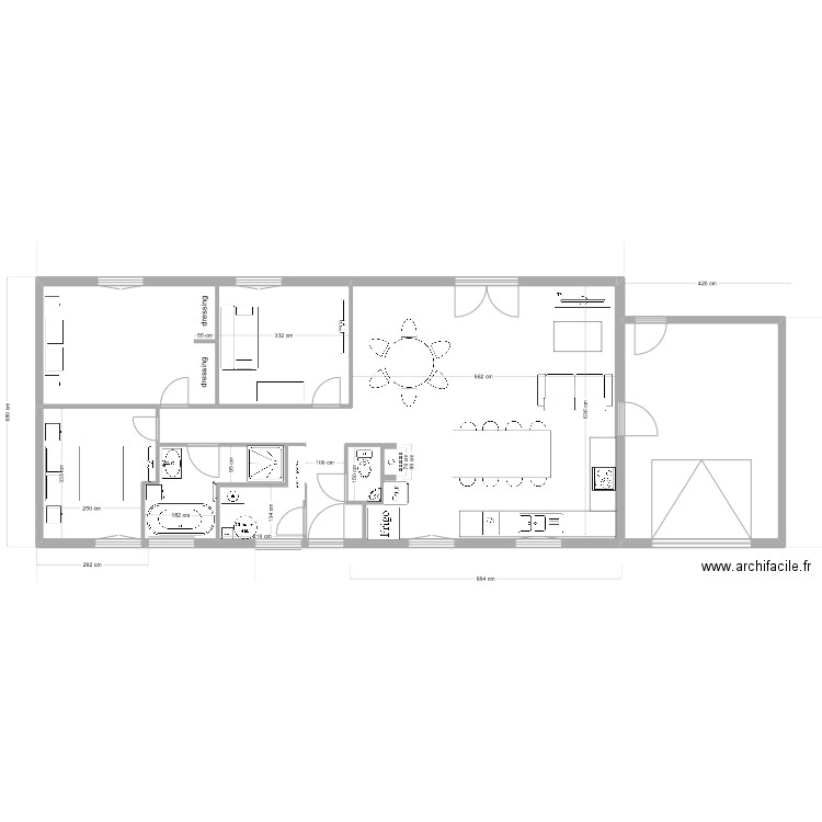 Lise plan1ter. Plan de 3 pièces et 46 m2