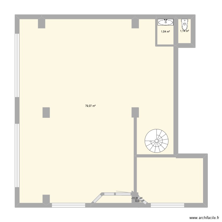 MICHELET. Plan de 5 pièces et 93 m2