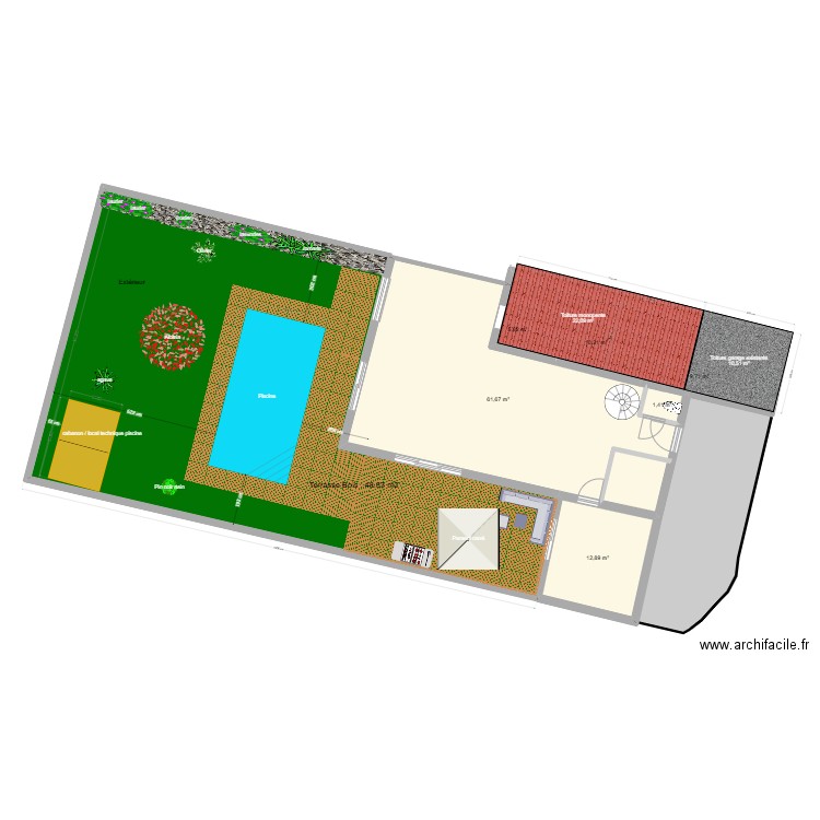 toiture garage. Plan de 8 pièces et 252 m2