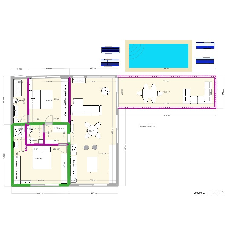 DEVOIS LOT B  2°. Plan de 5 pièces et 94 m2