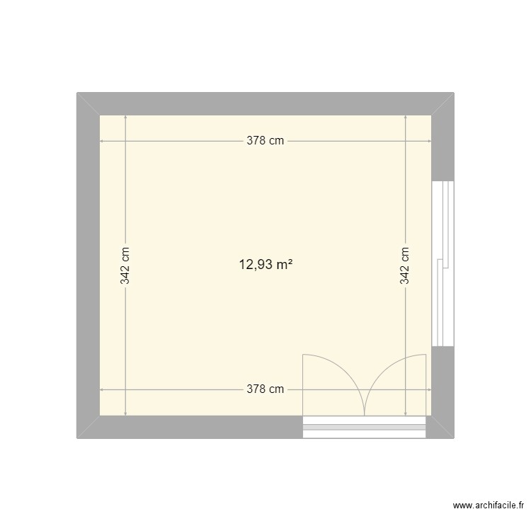 Léon Blum. Plan de 1 pièce et 13 m2