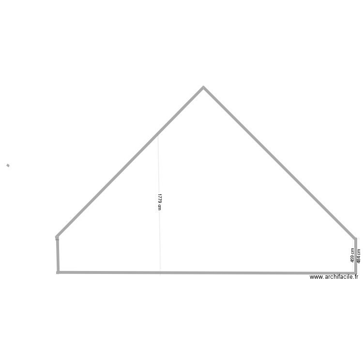 coupe. Plan de 1 pièce et 0 m2