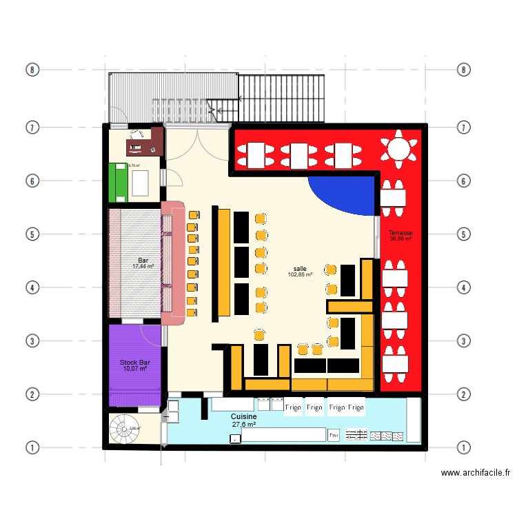 East Cloud first floor PR. Plan de 7 pièces et 209 m2