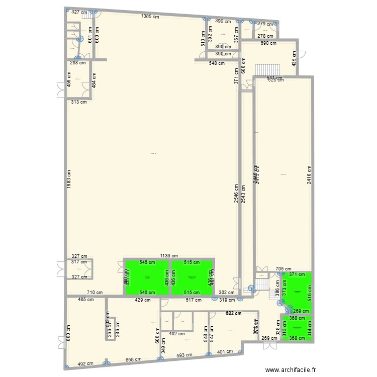 MJC RDC 01. Plan de 24 pièces et 1215 m2