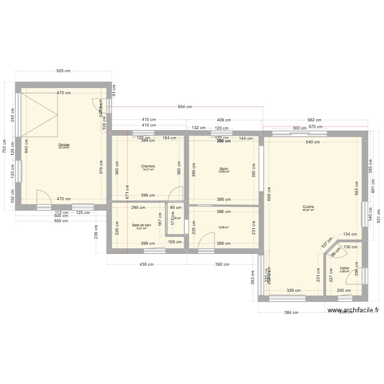 Troisgots plan Archi avec cotes. Plan de 20 pièces et 226 m2