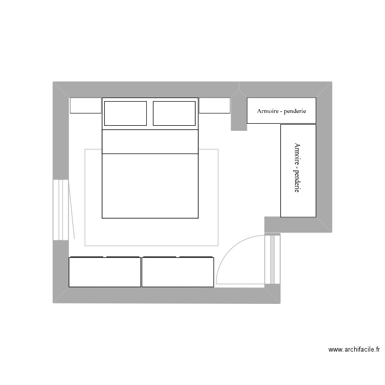 Chambre parents. Plan de 0 pièce et 0 m2