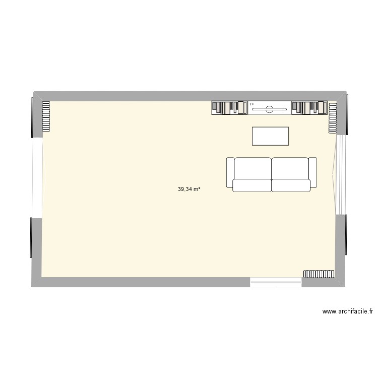 fazlaka77. Plan de 1 pièce et 39 m2