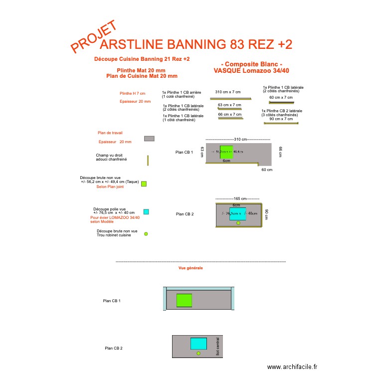 Découpe Cuisine Banning 83 Rez+2. Plan de 0 pièce et 0 m2