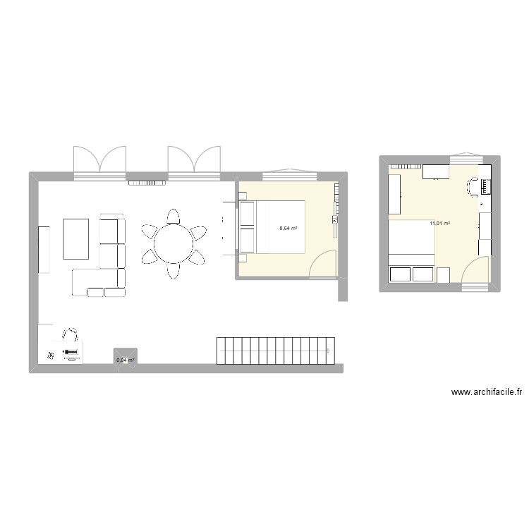 Appart Nancy. Plan de 3 pièces et 20 m2