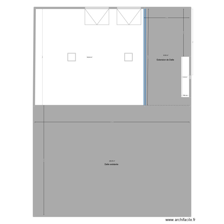 Plan de Dale étage. Plan de 4 pièces et 490 m2