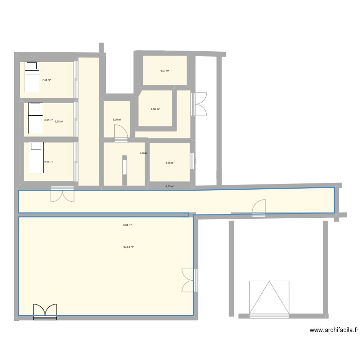 Maison Leonie. Plan de 12 pièces et 179 m2