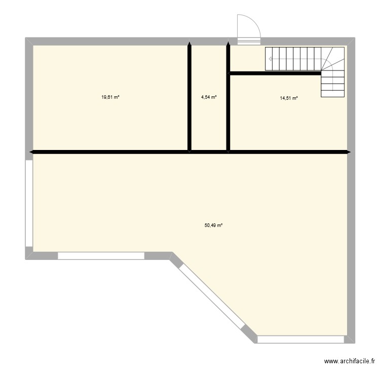 La Tronche . Plan de 4 pièces et 89 m2