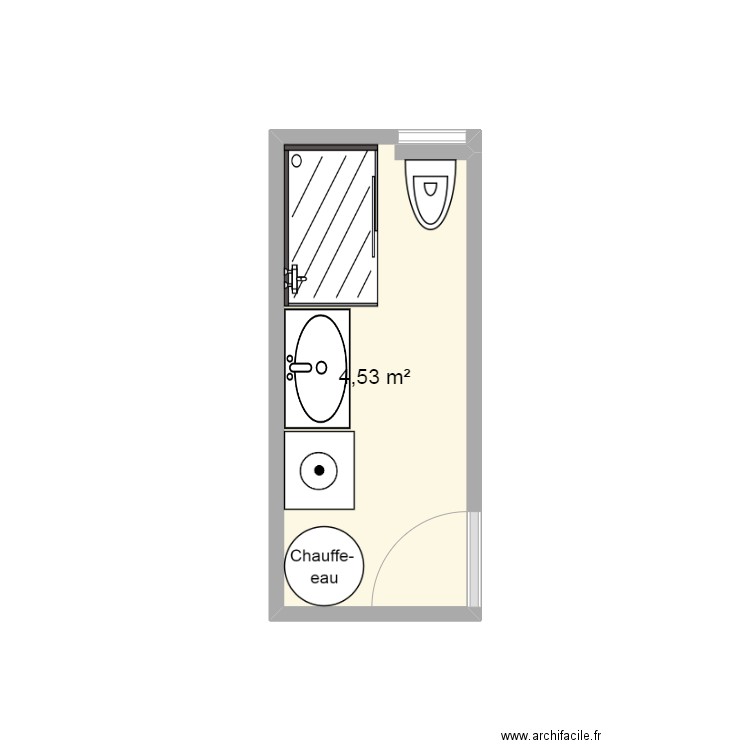 Salle de bain R+1 la jonchere. Plan de 1 pièce et 5 m2