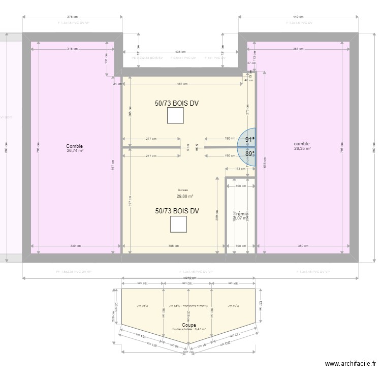 BAYLE . Plan de 13 pièces et 195 m2