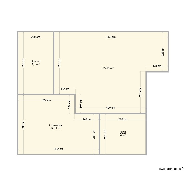 Appart Juju. Plan de 4 pièces et 53 m2