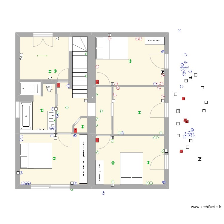 PLAN. Plan de 10 pièces et 73 m2