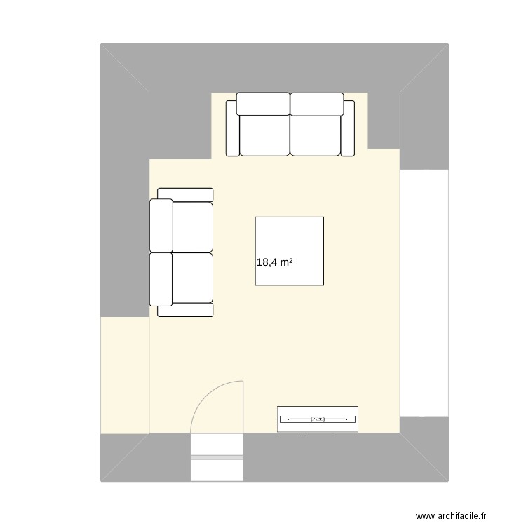 kergrois. Plan de 1 pièce et 18 m2