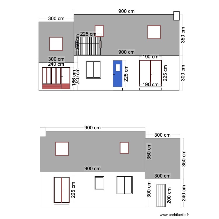 facade maison modifiée Ad-Ar. Plan de 0 pièce et 0 m2