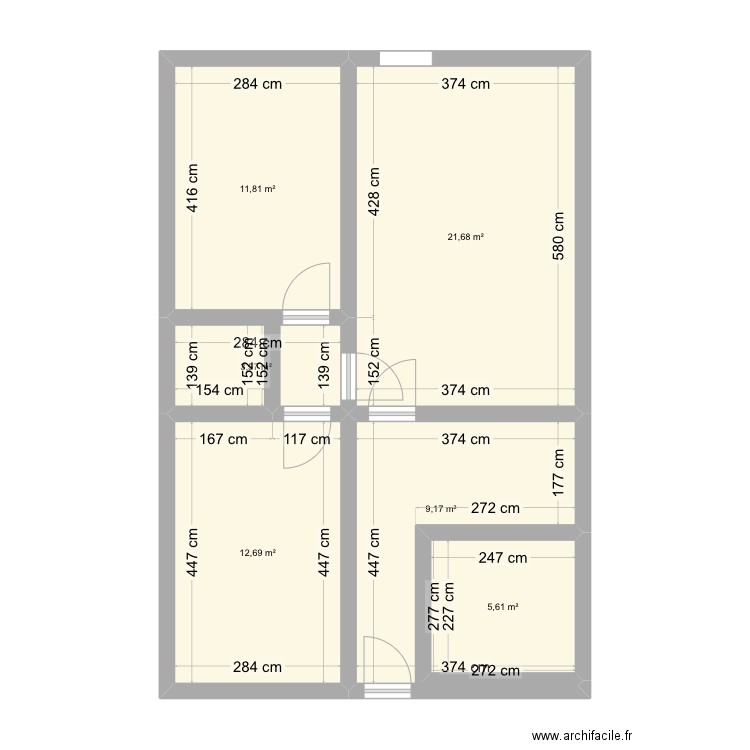 Maison Suzanne. Plan de 6 pièces et 65 m2