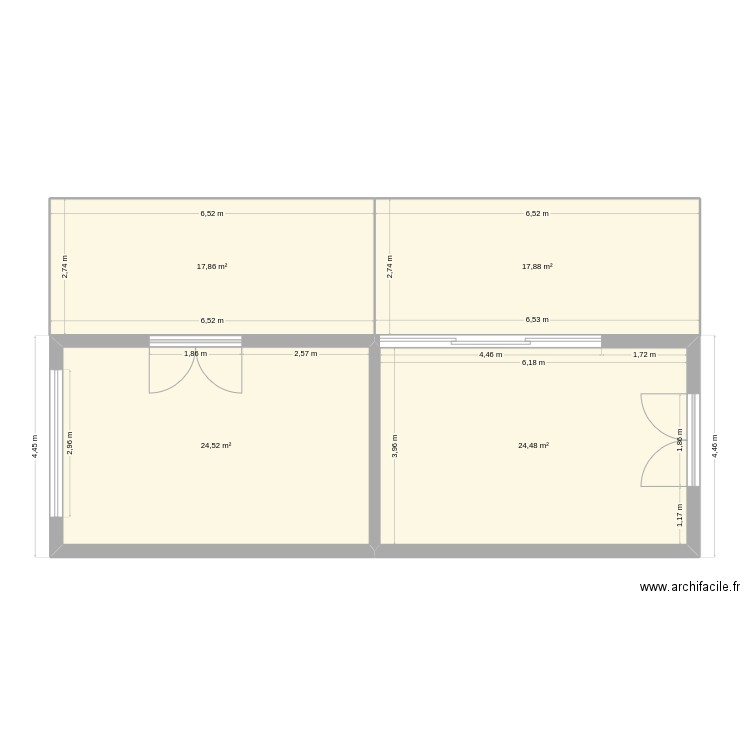 Bat PRO. Plan de 4 pièces et 85 m2