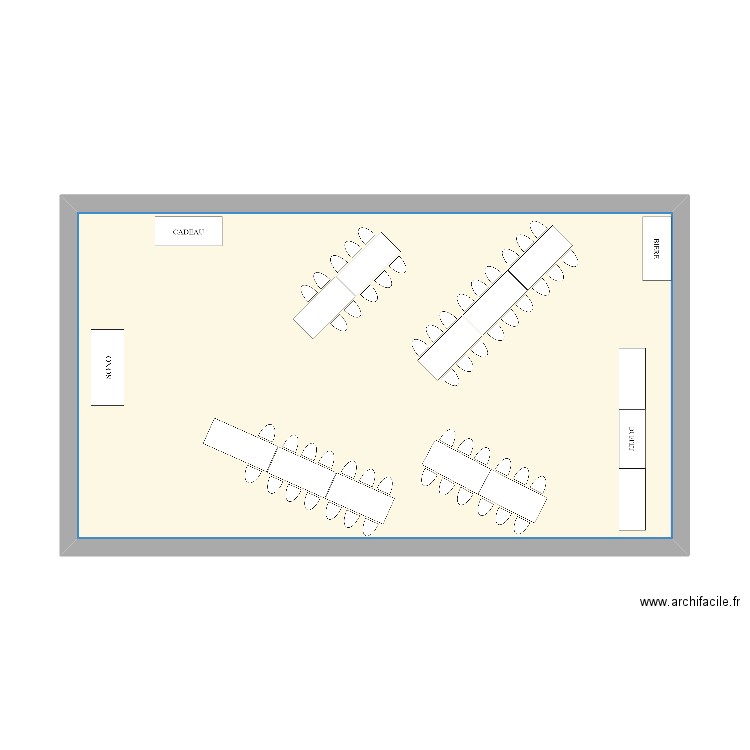 PLAN DE TABLE 70ans PAPA. Plan de 1 pièce et 40 m2