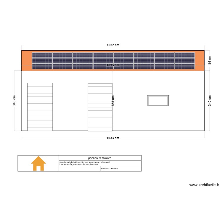 plan facade. Plan de 0 pièce et 0 m2