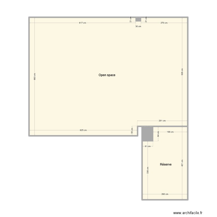 LSDJ Bat. B gauche ; Porte face. Plan de 2 pièces et 71 m2