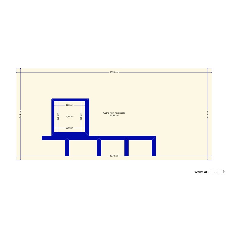 ABC. Plan de 2 pièces et 93 m2